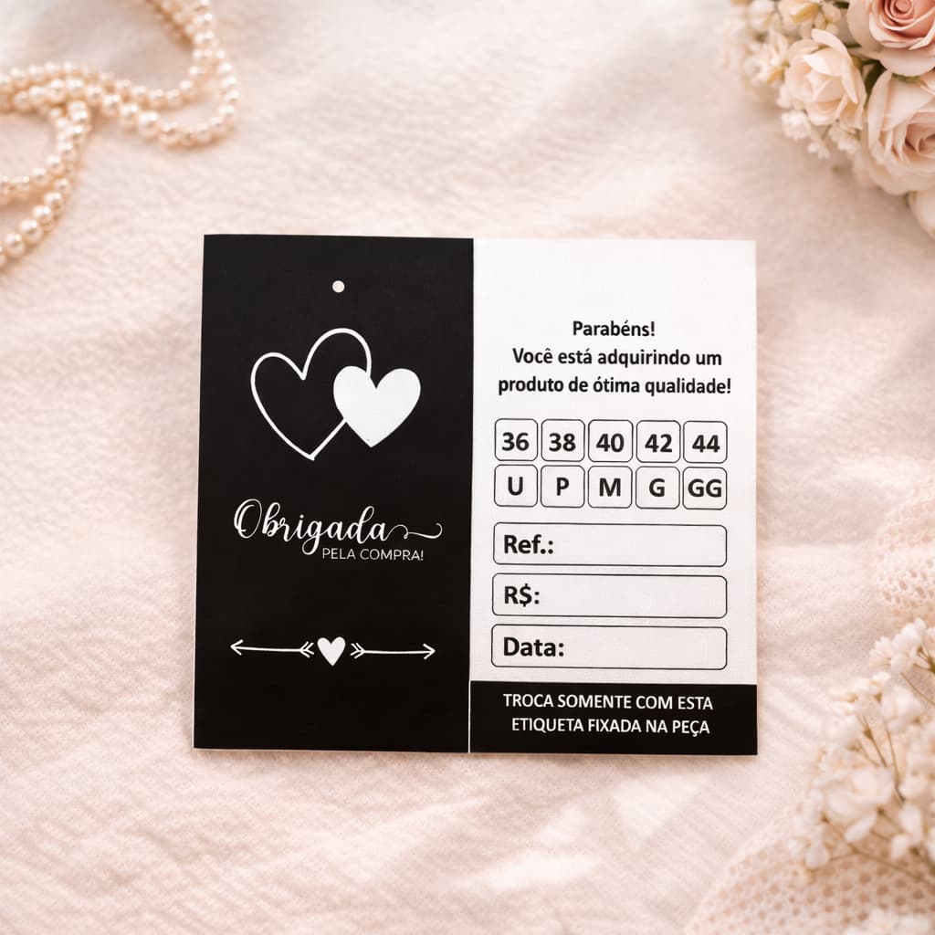 Etiqueta tag linda e delicada para roupas pronta entrega
