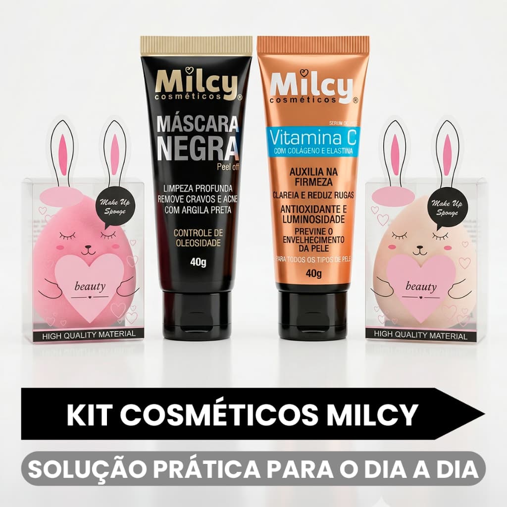Kit Facial Cravos + Esponjas + Vitamina C Clareadora 40g