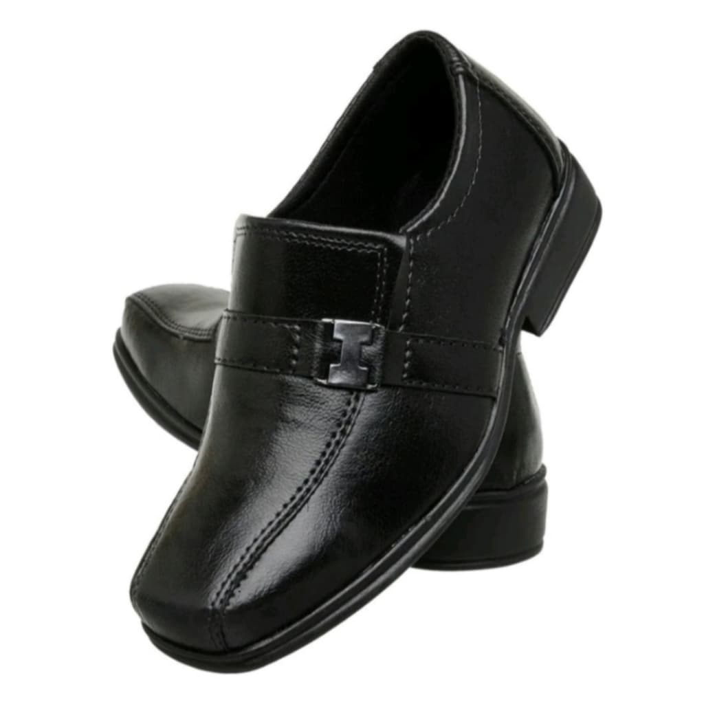 Sapato Social Infantil Crianças Masculino Meninos Confortável Preto Fivela Do 21 ao 36