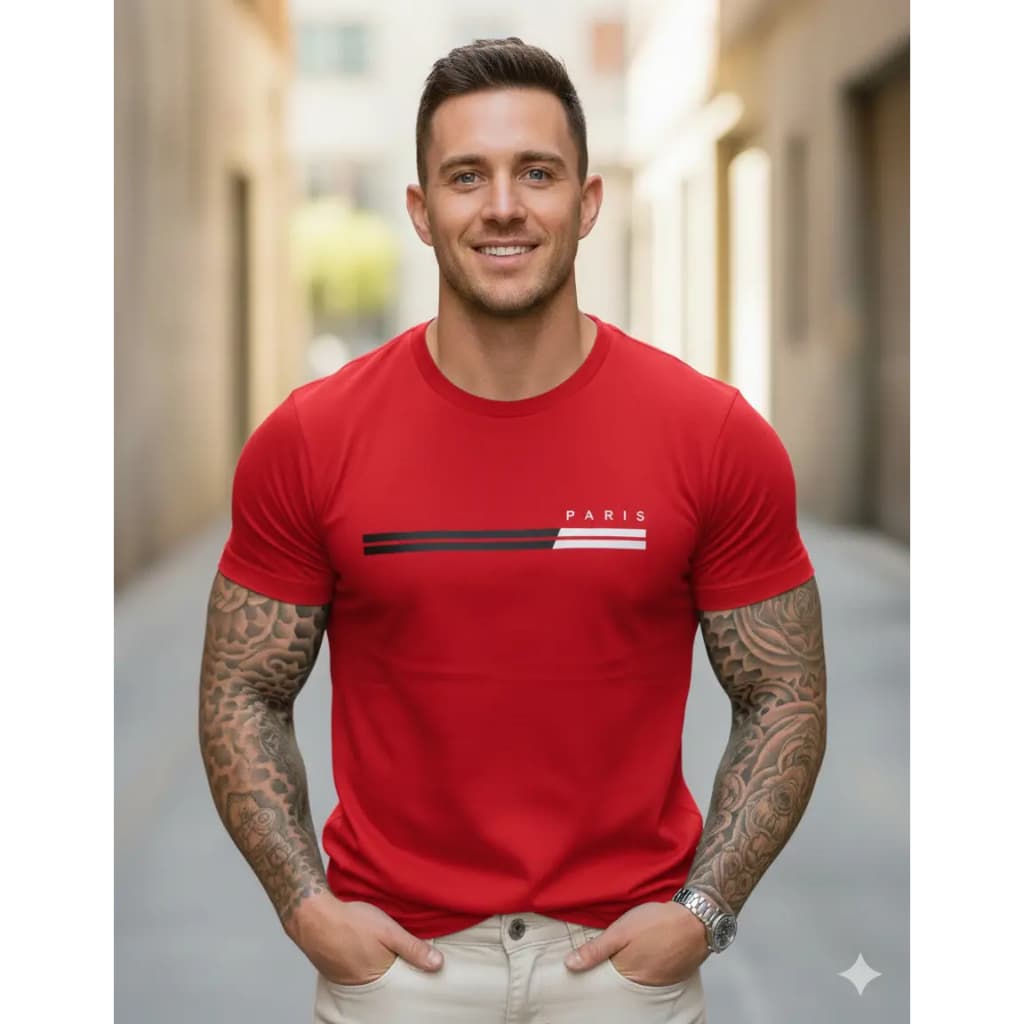 Camiseta Casual 100% algodão Premium Paris