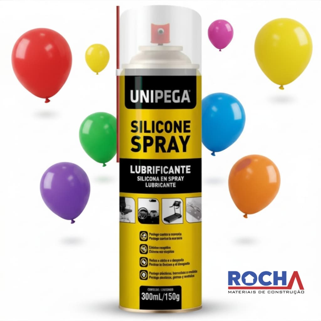 Silicone Spray 300ml Da Brilho em Balão de Festa Bexiga Latex