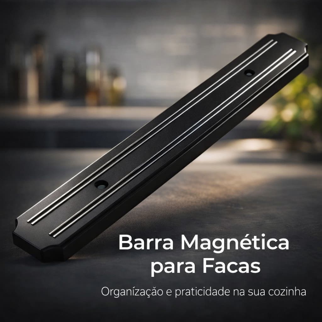 Barra Magnética Organizadora para Facas de Cozinha Ferramentas e Chaves