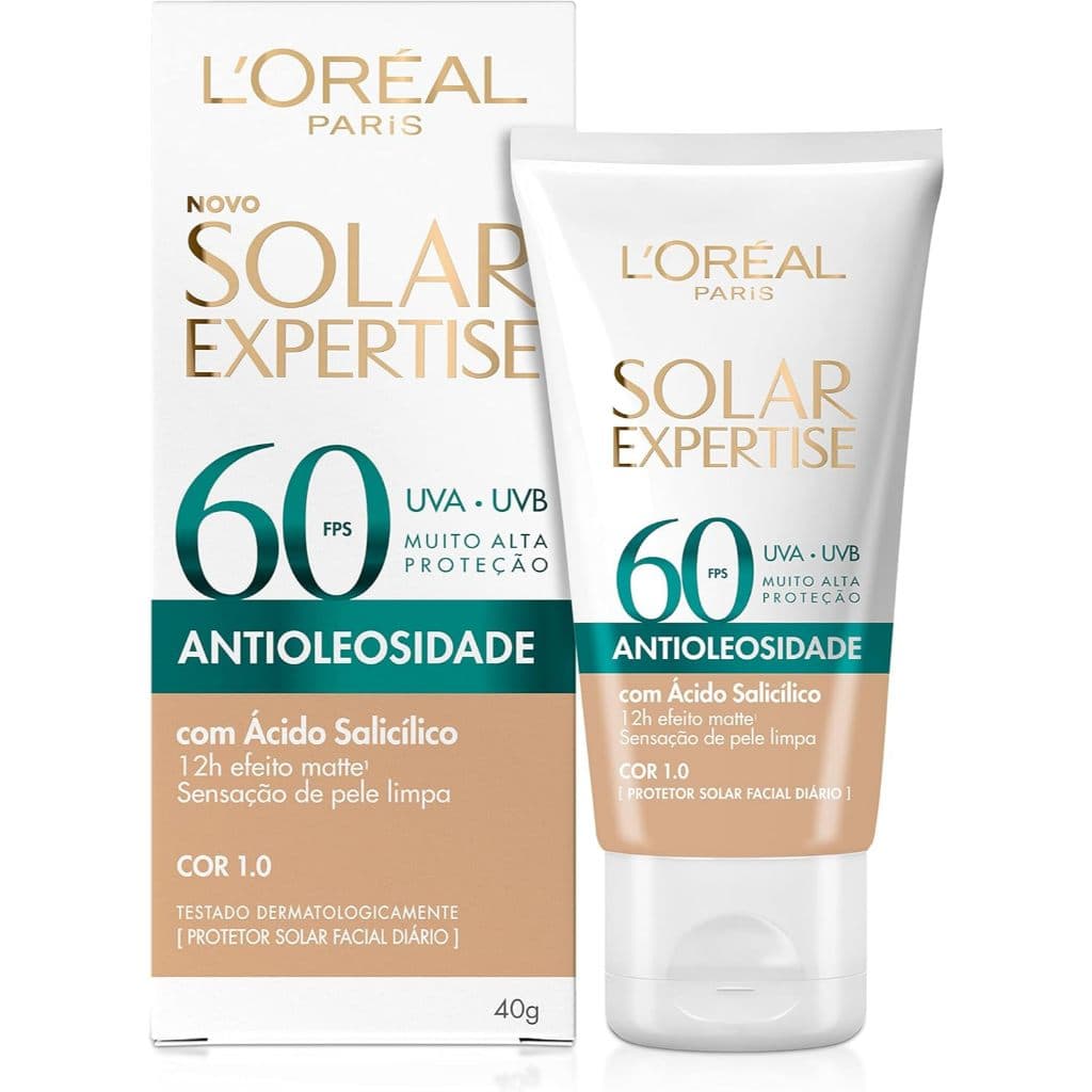 Protetor Solar Facial L'Oréal Paris Solar Expertise Antioleosidade Fps60 Cor 1.0 Média 40G
