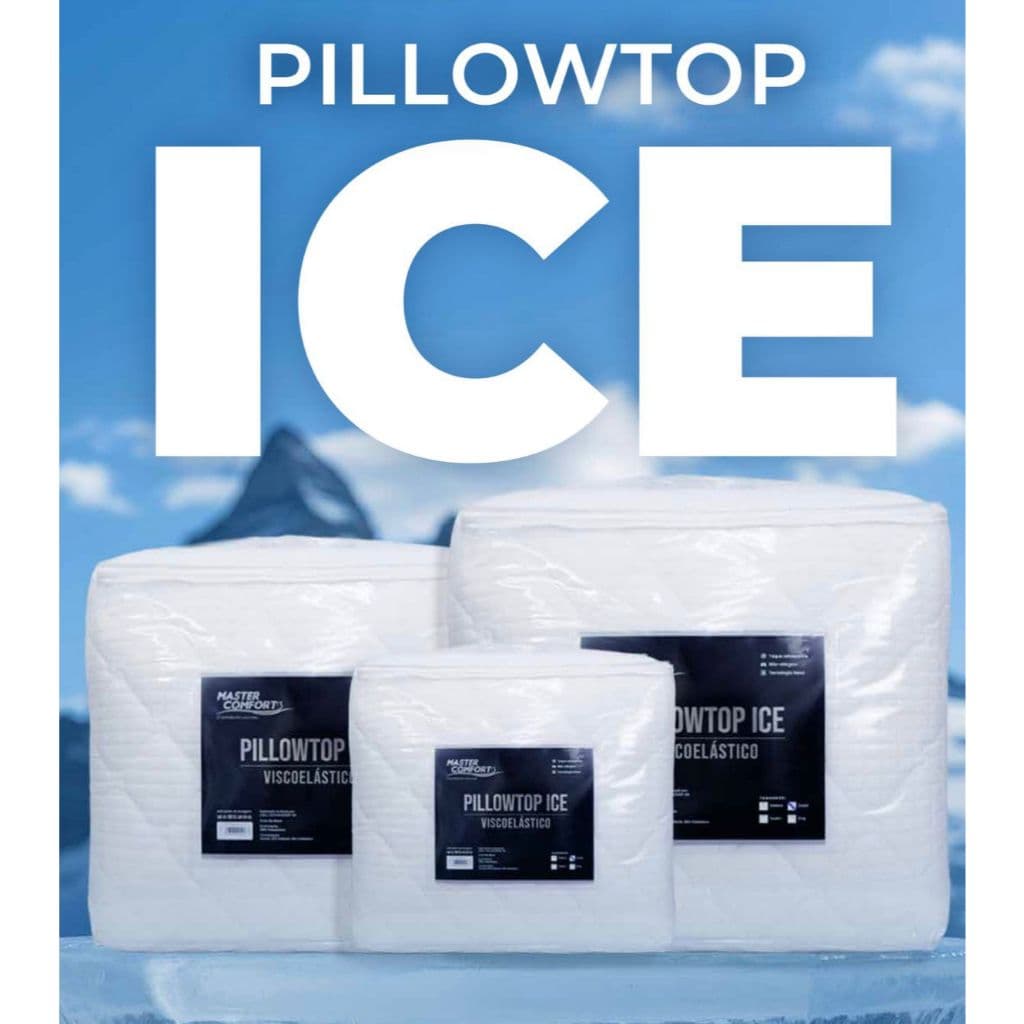 Pillow Top Ice Gelado 5cm Casal Queen King Fibra Siliconada Macio Hotel