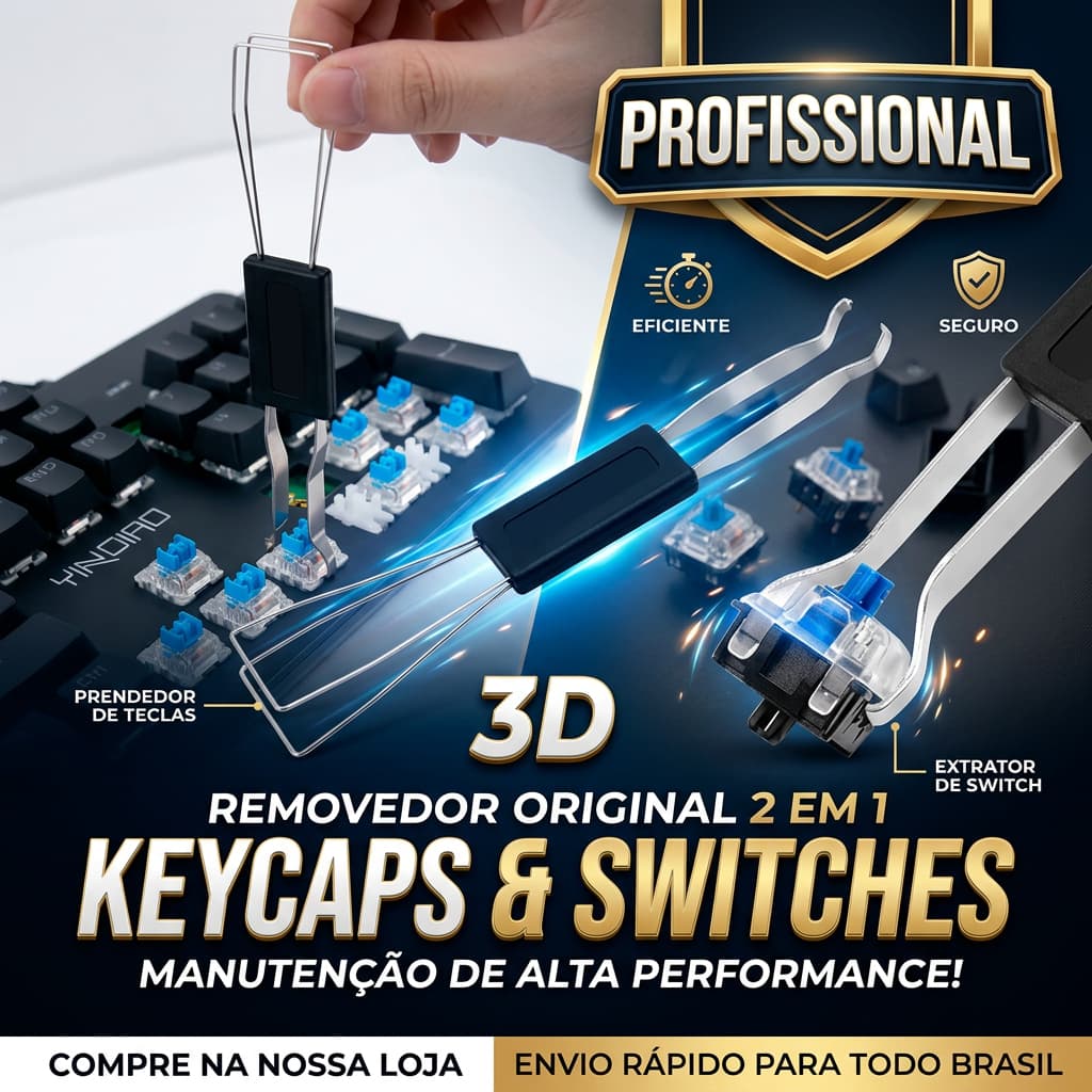 Removedor de Switch e Teclas Keycaps De Teclado Original 2 em 1