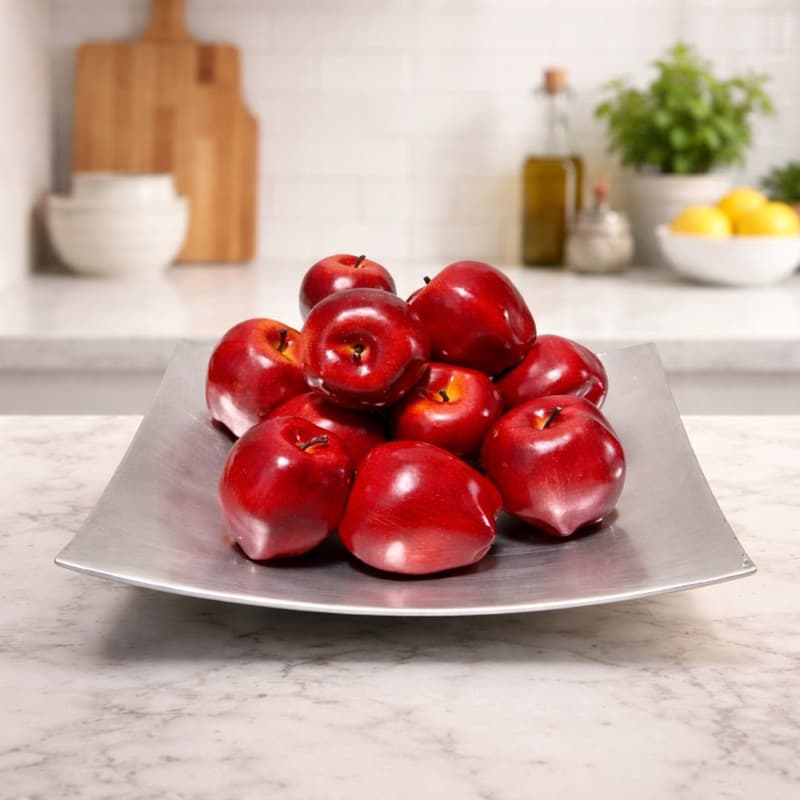 kit com 10 Maçãs Vermelhas Argentina Artificiais Frutas Decorativas