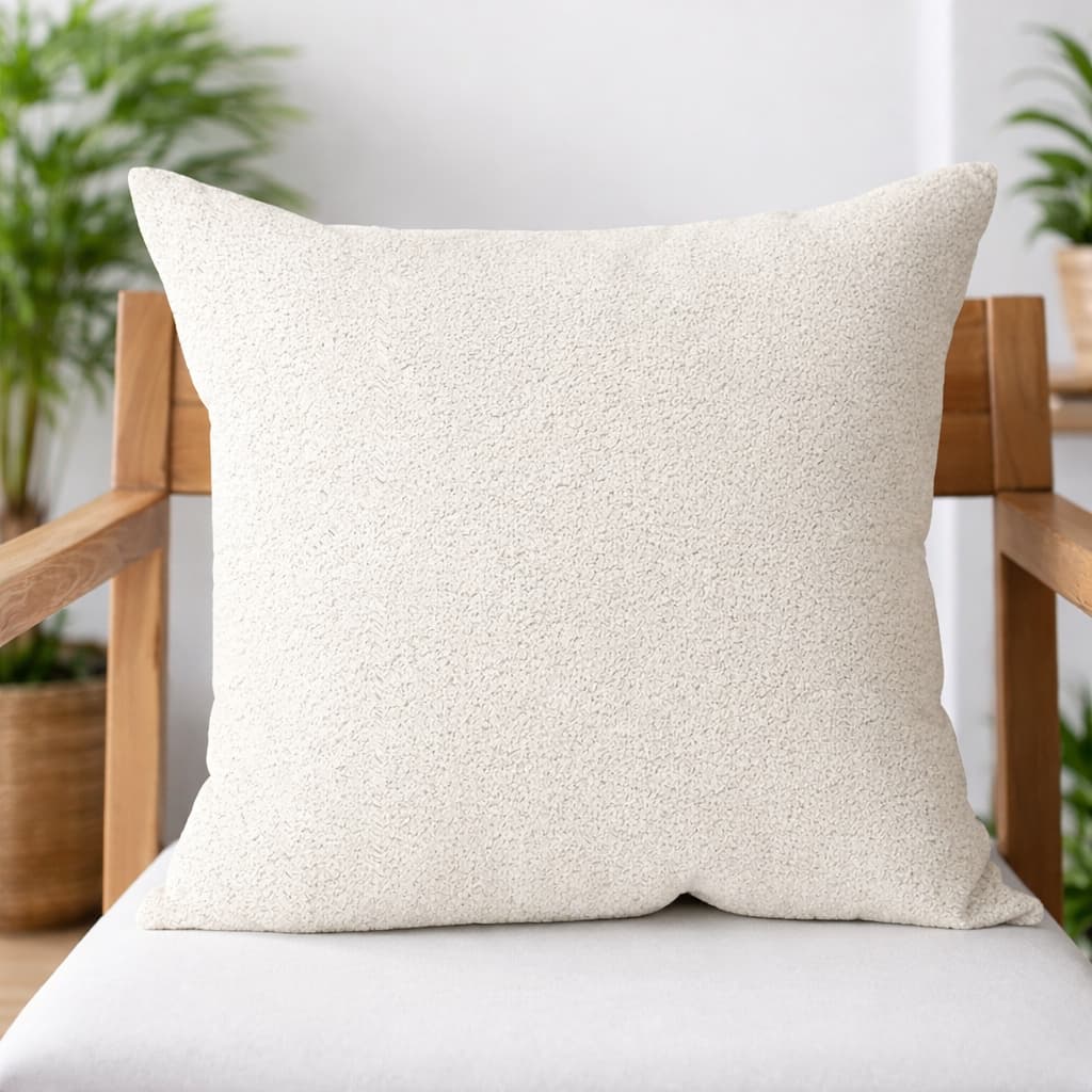 Capa de Almofada Organic Bouclê Luxo Orgânico Decorativa para Sofá Cama C/ Zíper
