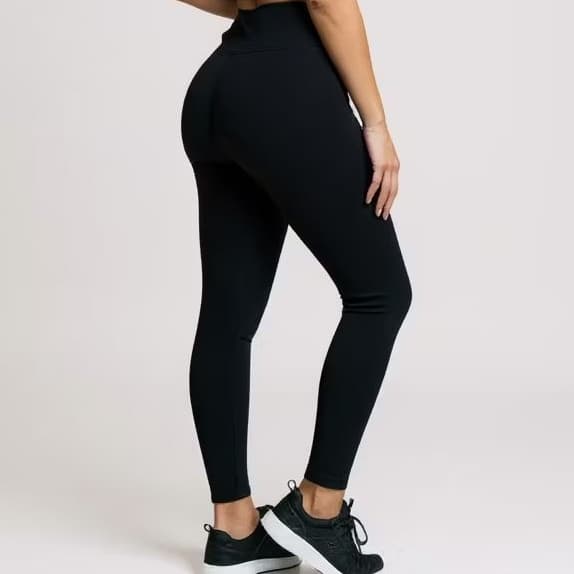 Calça Legging Suplex Feminina  Lisa Básica Cintura Alta Leg Cós Alto Academia do M ao G1