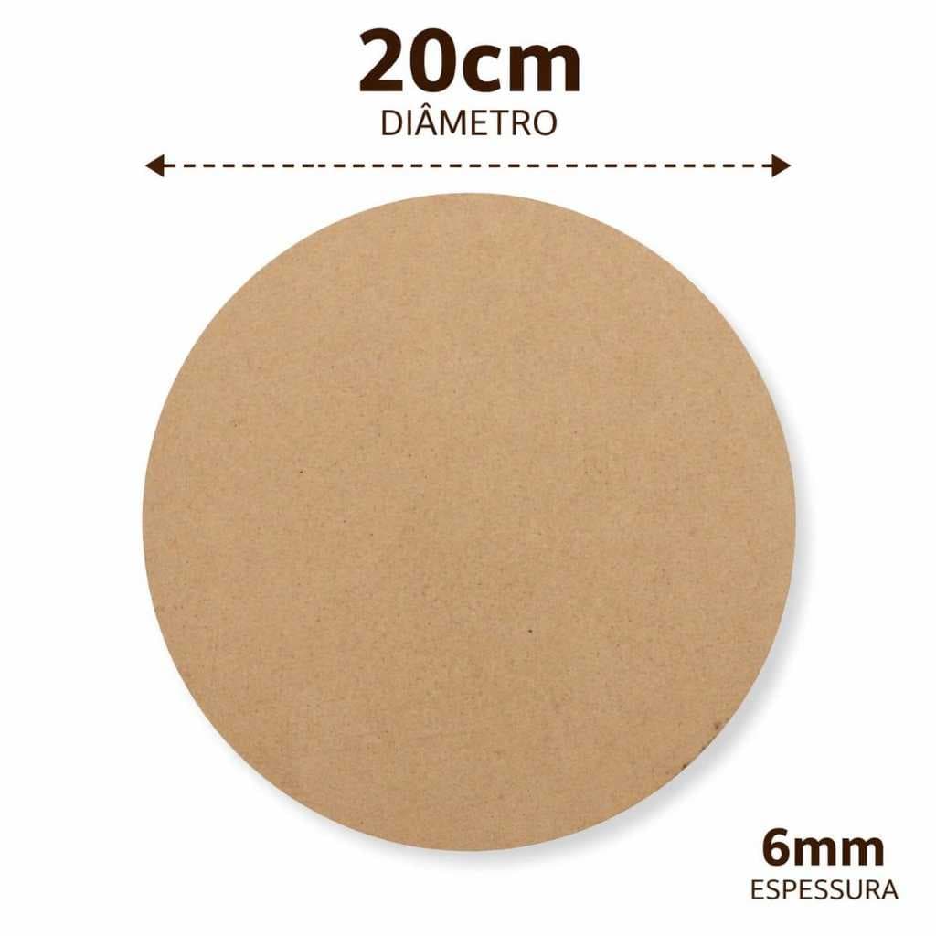 Kit 5 Placas Redondas em MDF 20cm