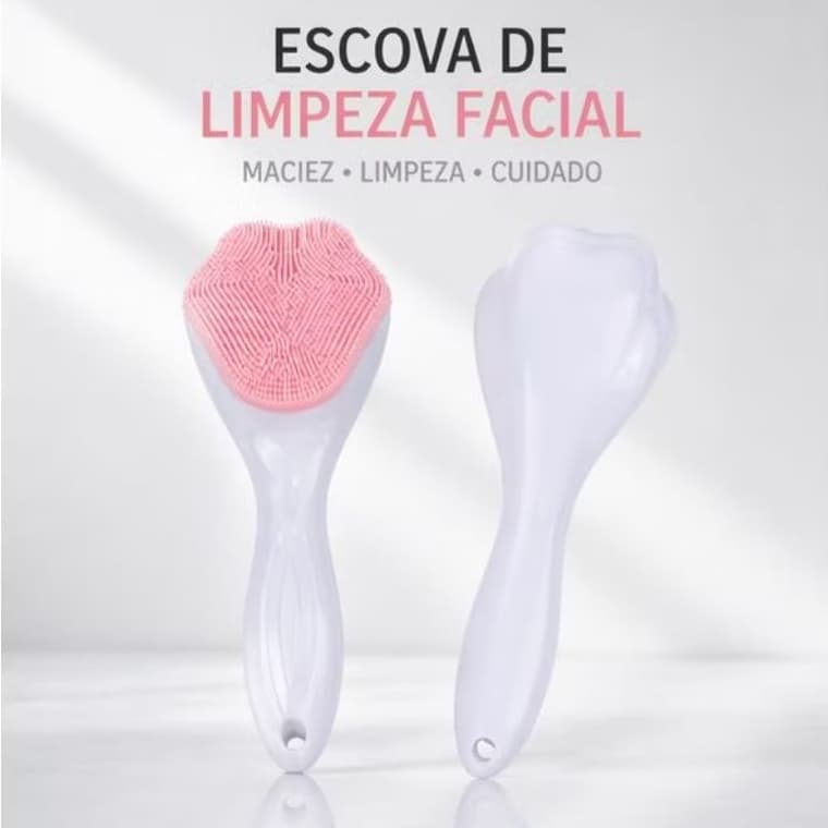 Escova de Limpeza Facial Silicone Macia Limpeza Profunda 1 Unidade ou Kit com 2 Unidades