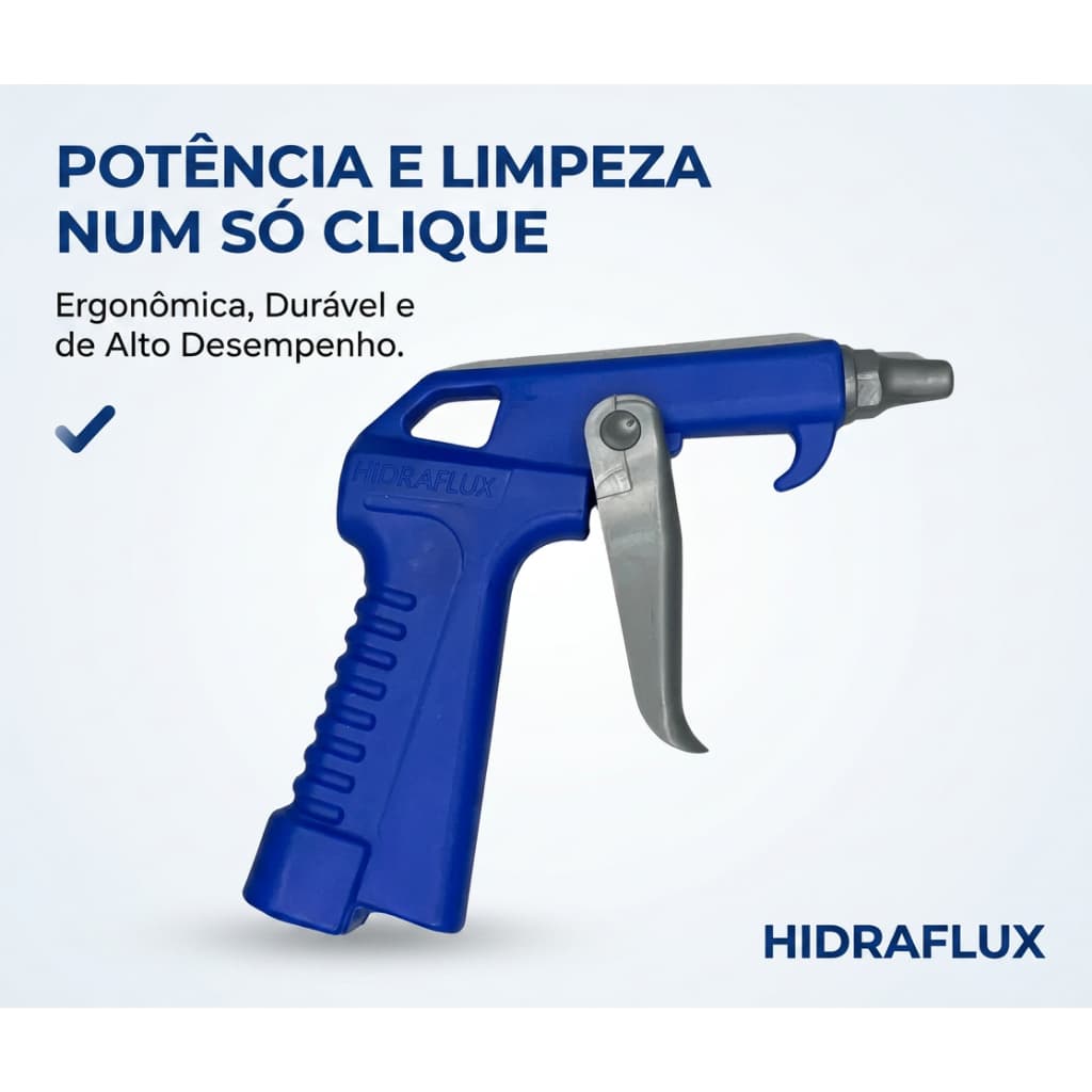 Pistola de Ar Azul Hidraflux com Rosca Metalica