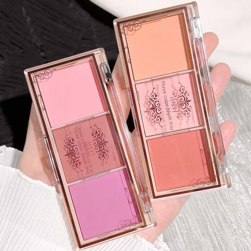 HISII Blush Rosa Tricolor Efeito Natural Alta Pigmentação Longa Duração