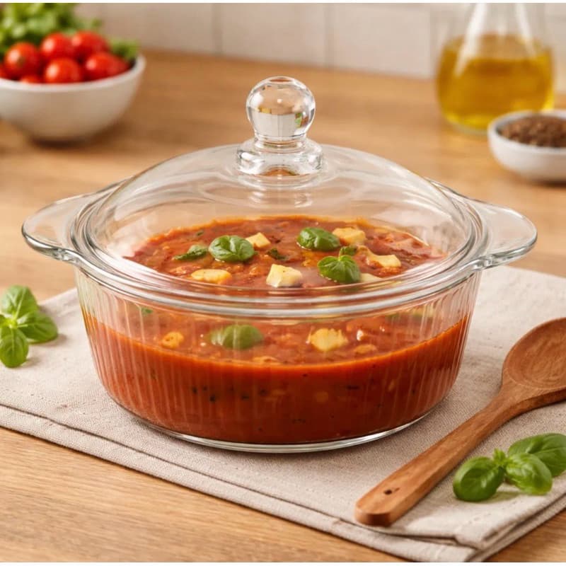 Tigela Bowl Vidro 750ml Com Tampa Canelado Multiuso Servir