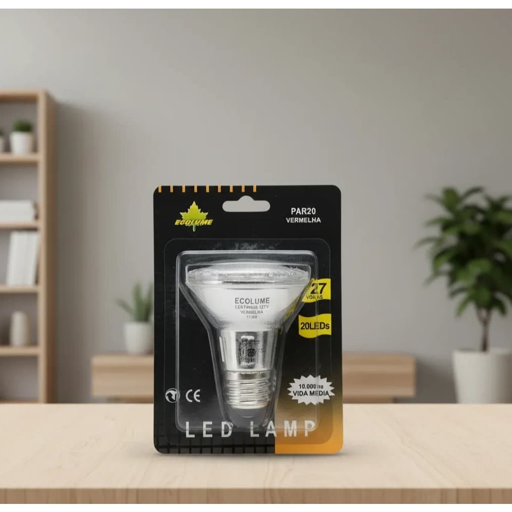 Lâmpada PAR20 Led 3W 127V 20 Leds Vermelha