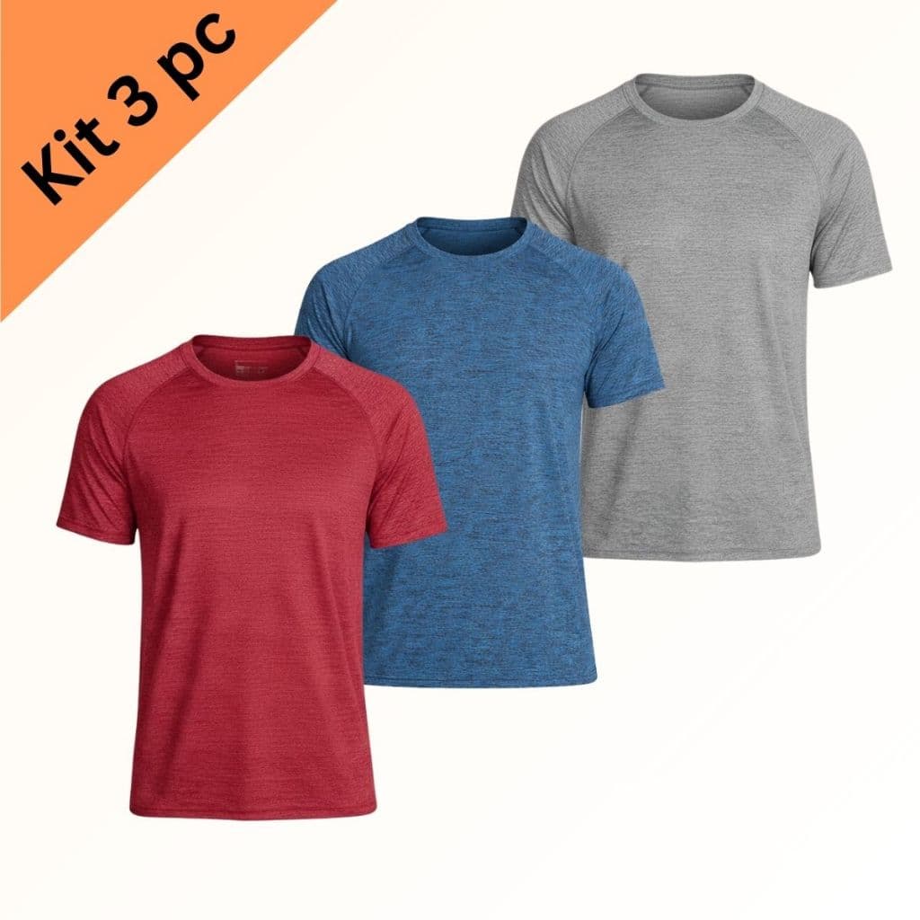 KIT3 Camisas/Camisetas de Academia Dry Fitness  Mascullina Respirável Para Treino Atividade Fisica