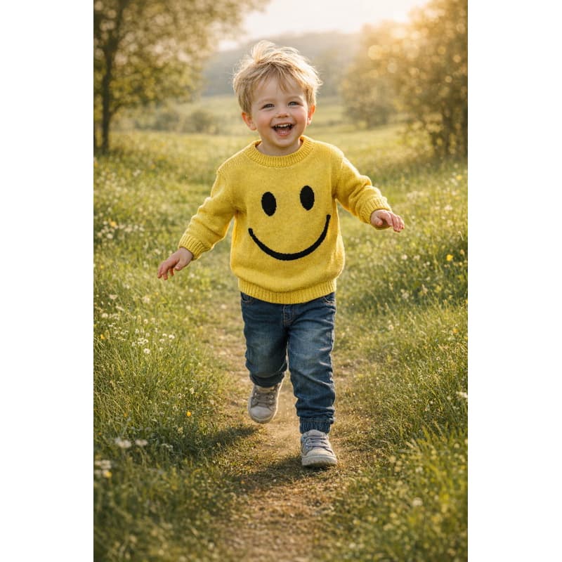 Suéter Blusa Infantil Tricô Smile Menino
