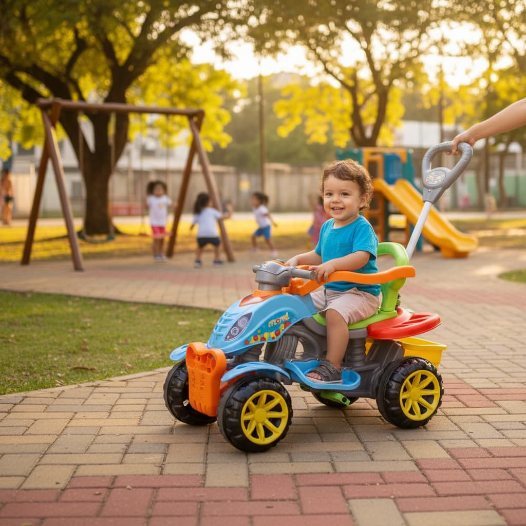 Quadriciclo Infantil Motorizado Passeio Seguro Colorido Menina Menino