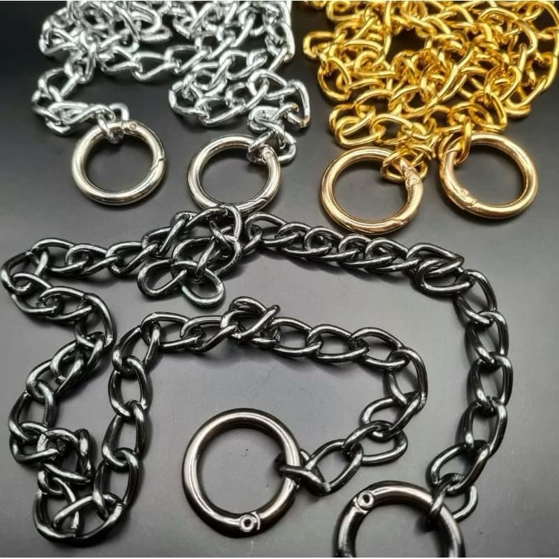 Corrente Lisa para a Alça de Bolsa de Crochê com Argola Articulada Mosquetão