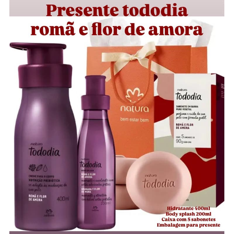 Romã e Flor de Amora Natura Tododia Hidratante Corporal Body Splash Sabonete Original Escolha sua variação