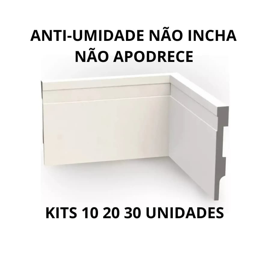 Rodapé 10cm Poliestireno  Não Mofo  Resistente à Umidade