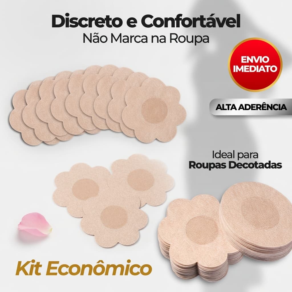 Tapa-Seios Invisível Adesivo Protetor com 7,5cm de Diâmetro para Tampar Mamilos Aureola