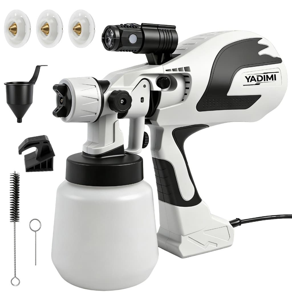 Pulverizador Elétrica de Pintura 550W 110/220V, com Bico de Metal, Compressor e Luz