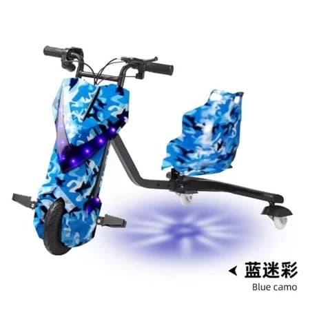 Triciclo Elétrico Drift Motorizado 250W 350w Adulto/Infantil 6" 8" Polegadas 3 Velocidades Bluetooth Led