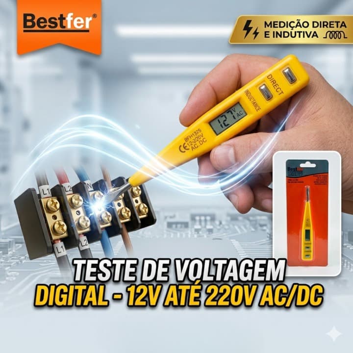 Chave De Teste Digital De Voltagem E Tensão 12v A 220v Bestfer