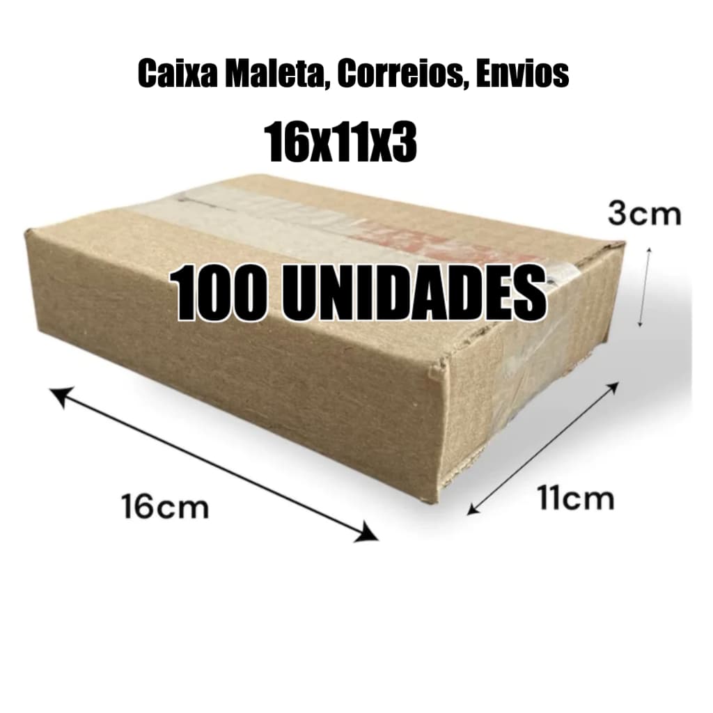 100 Caixas de Papelão 16x11x3 Embalagem Pequena Mercado Envios Correios Ecommerce