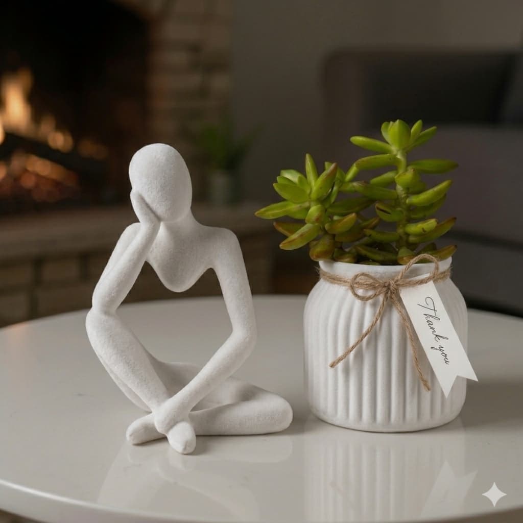 Vaso Minimalista Estátua Abstrata Figura Humana Minimalista Decorativo Enfeite Sala d Estar Presente