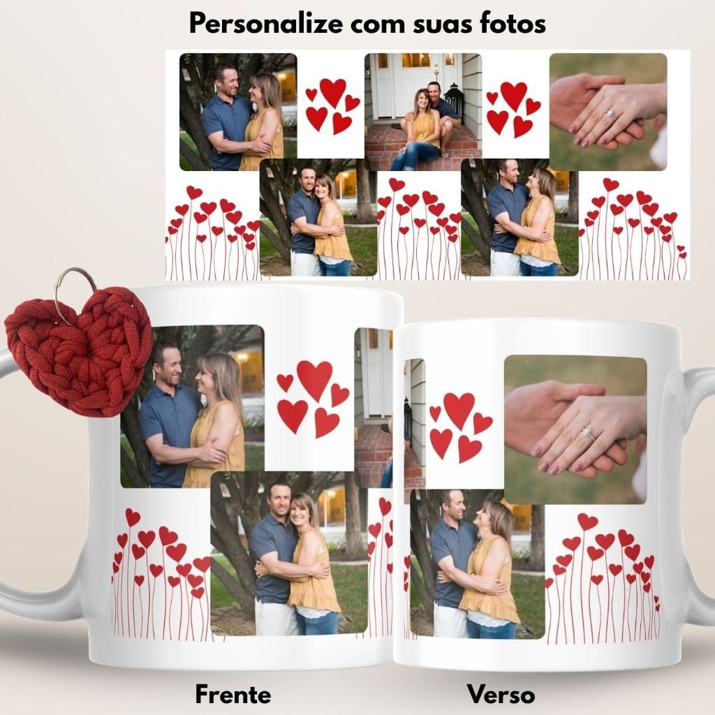 Kit caneca personalizada foto + caixa presente + chaveiro/ presente namorado-marido-amor