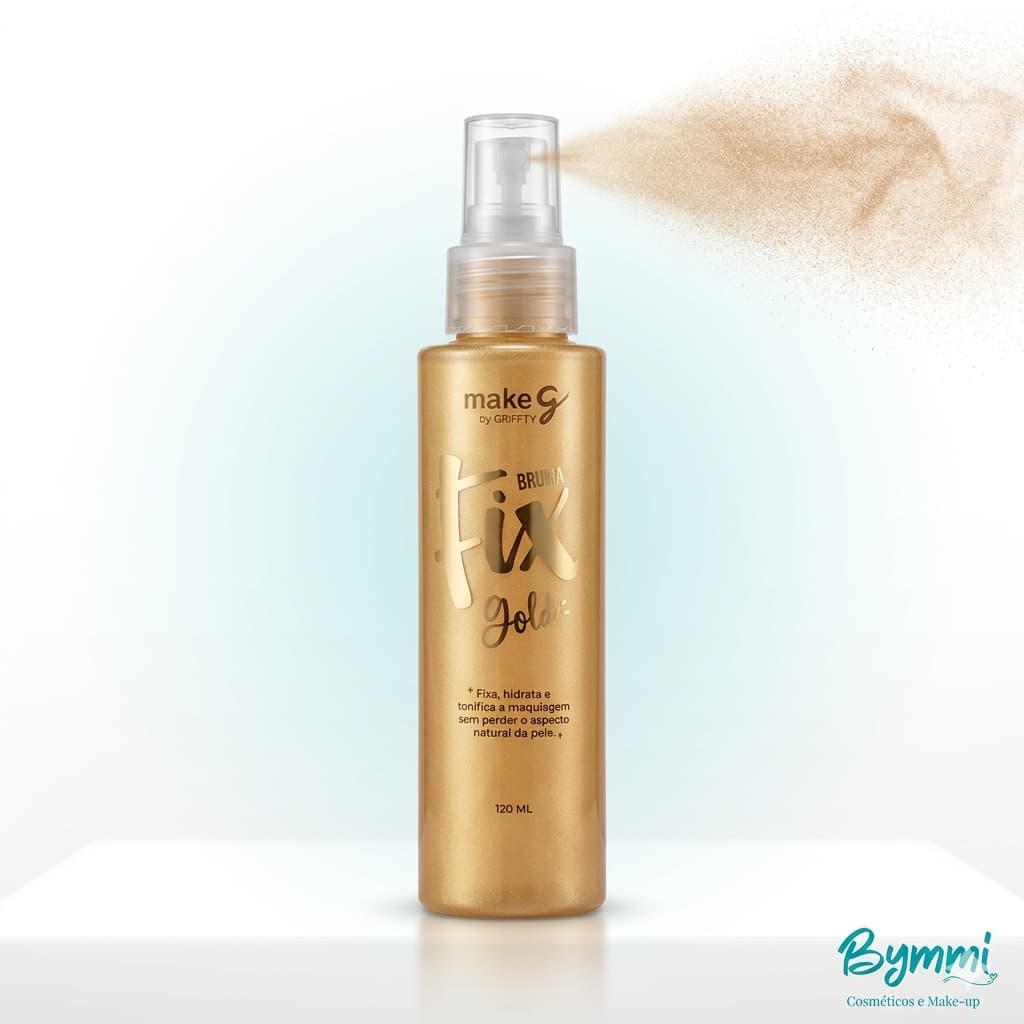 Bruma Fixadora Gold Griffty Make G 120ml – Fixador de Maquiagem com Efeito Glow Iluminado