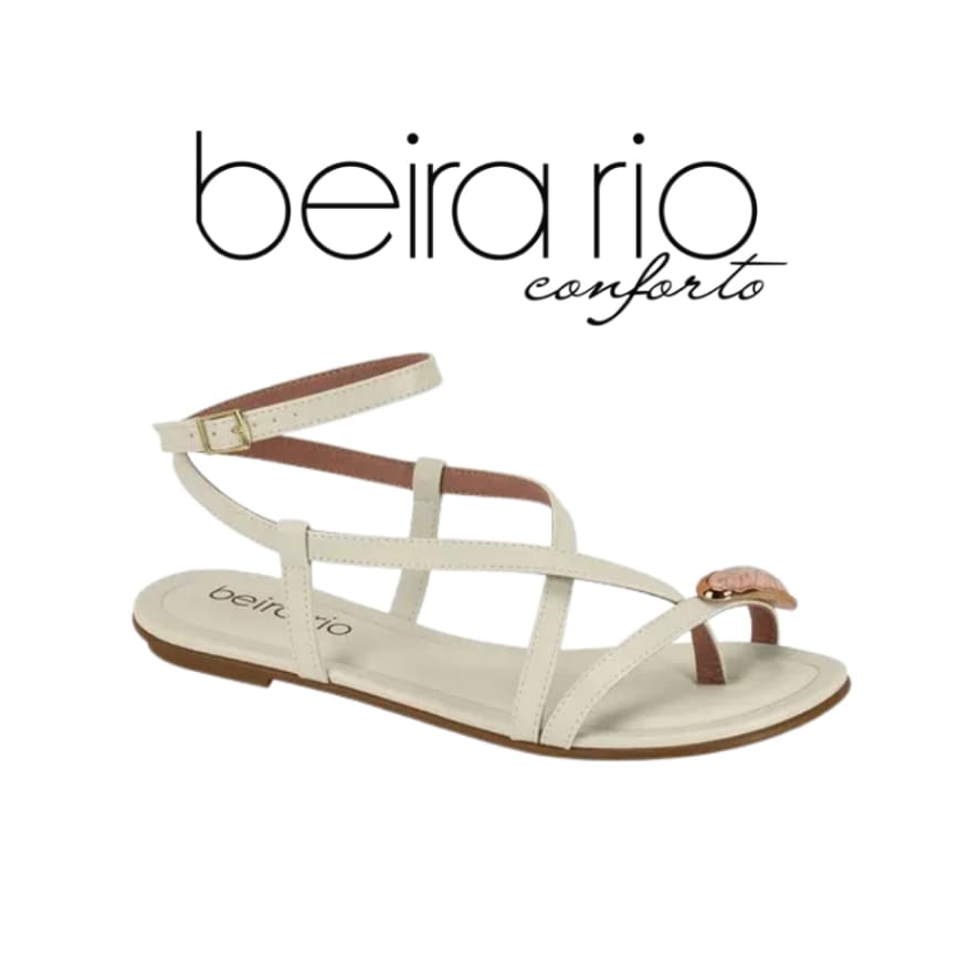 Sandália Rasteira Beira Rio 8367.875 Original  Pedras Confortavel e Leve