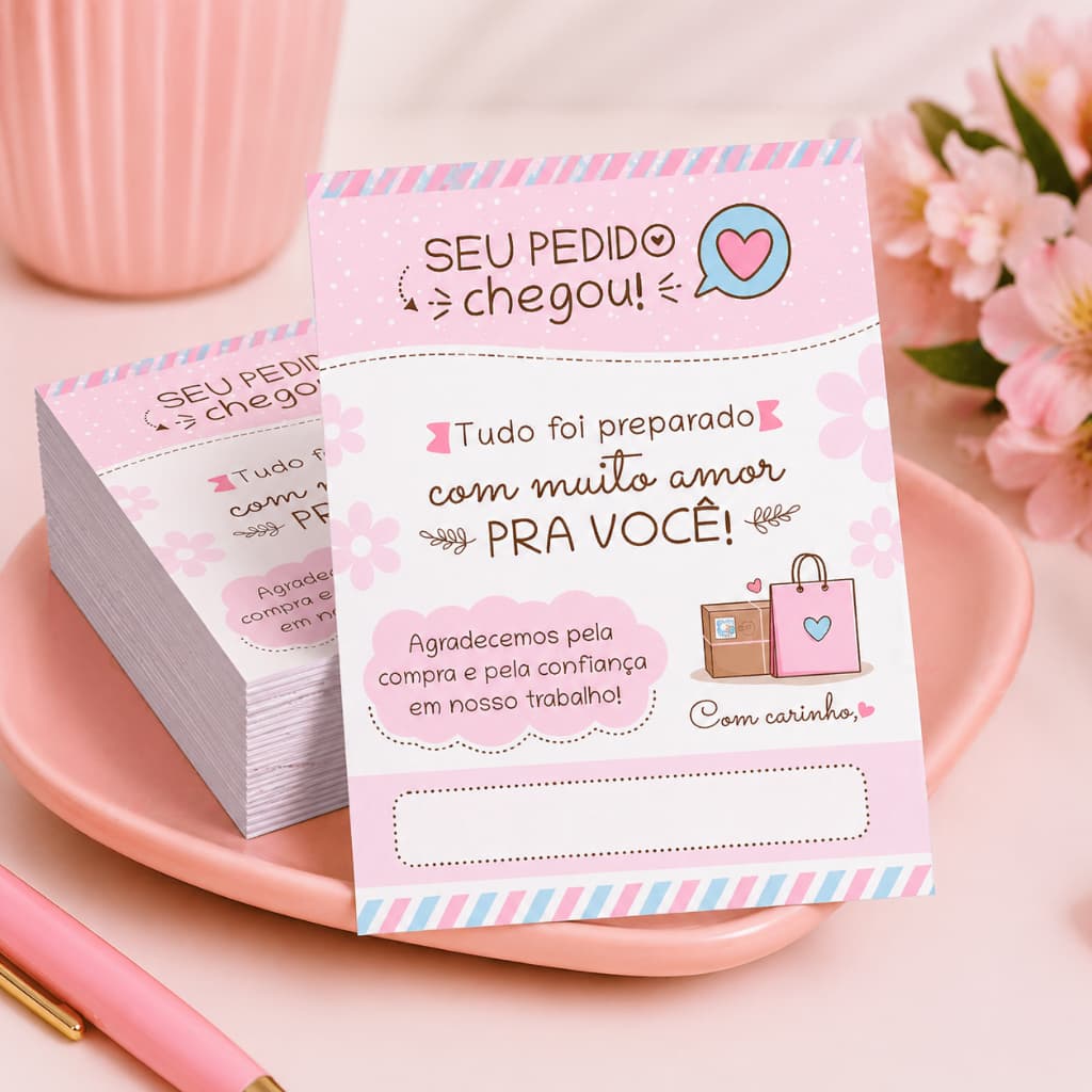 Kit 5 Blocos (500 Folhas) para Agradecimento / Obrigado pela Compra