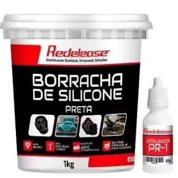 Borracha De Silicone Preta Rígida para Pneus Miniatura Com Catalisador 1,050kl