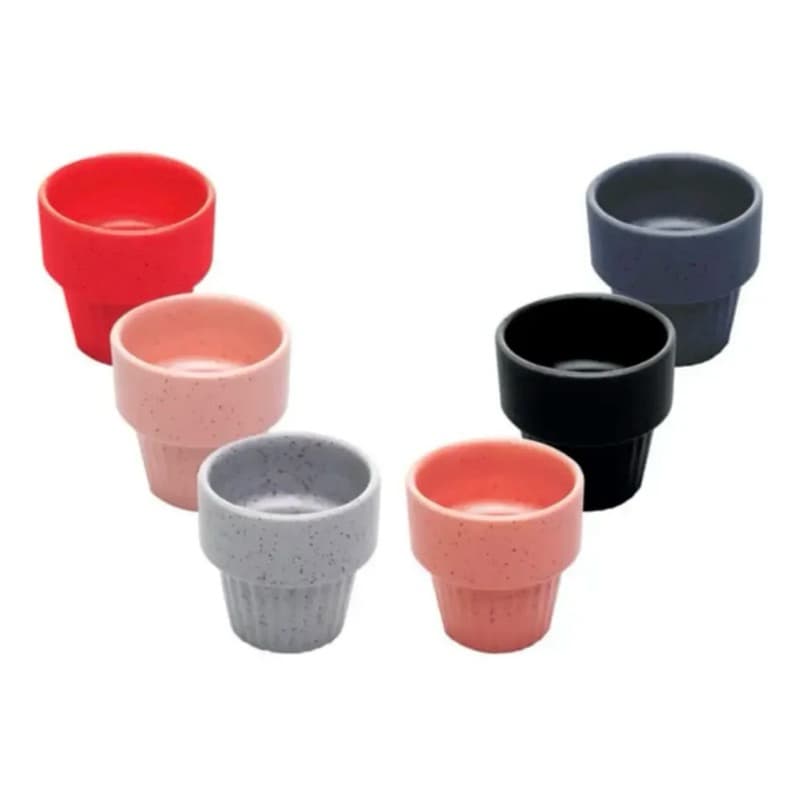 6 Copos de Cerâmica Empilhável Granilite Sortido 90ml -Lyor