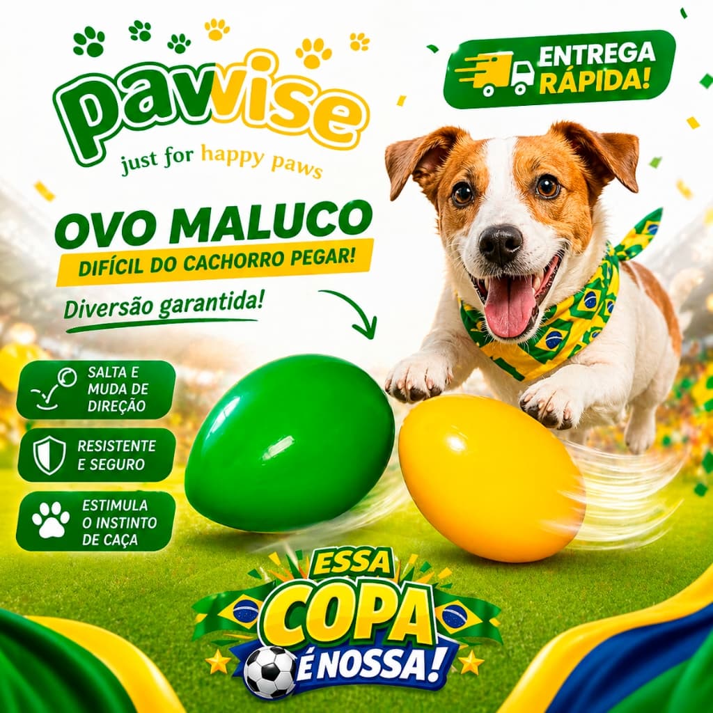 Kit 2 Bolas Resistente Funny Egg Pawise Brinquedo Cães Oval