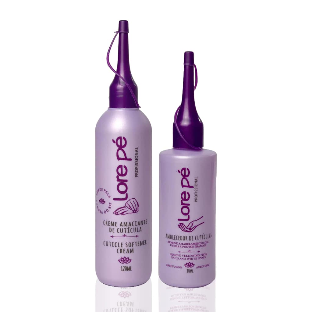 KIT LORE PÉ AMOLECEDOR DE CUTÍCULA + AMACIANTE DE CUTÍCULA PROFISSIONAL 2 PRODUTOS