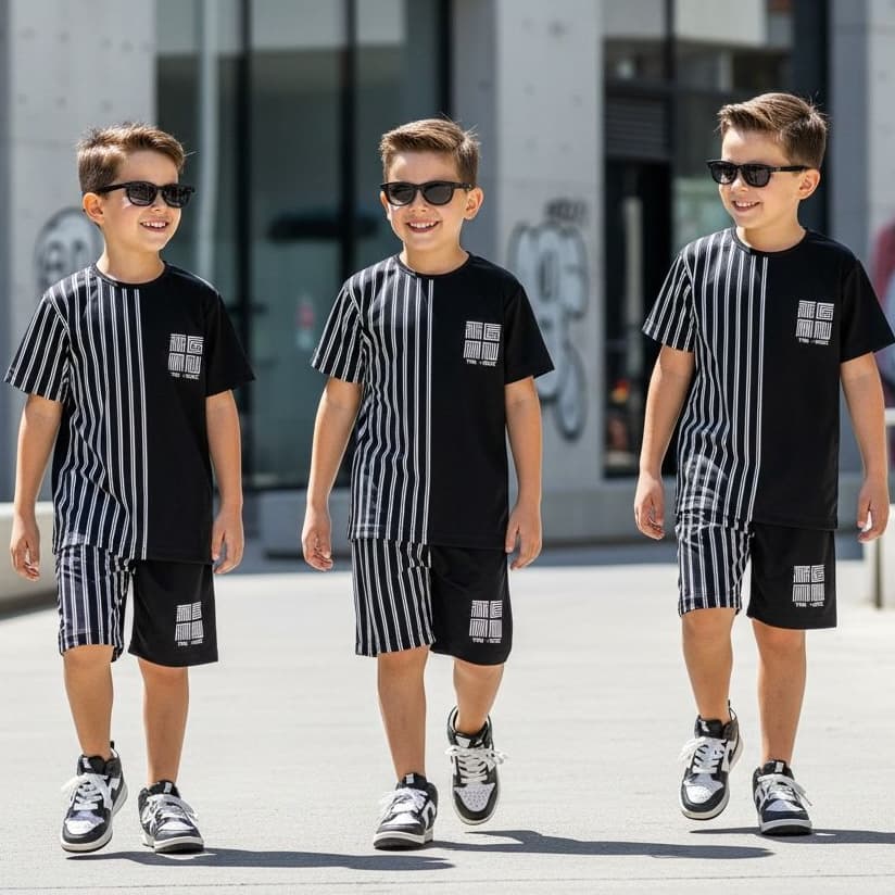Conjunto Infantil Masculino Verão Camisa + Bermuda Menino Roupa Infantil 2 a 14 Anos