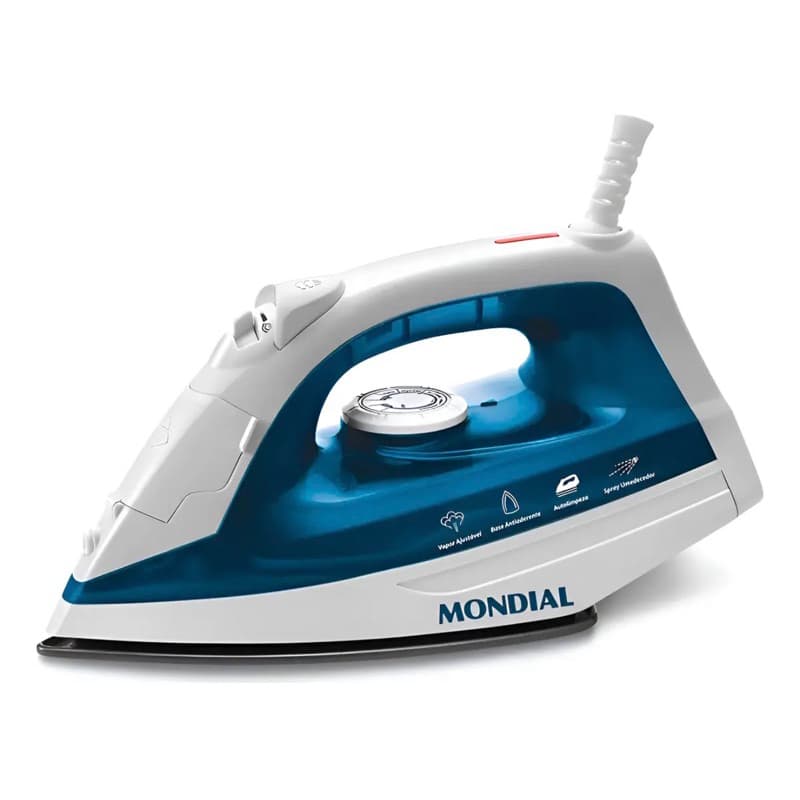 Ferro A Vapor Mondial 32 Com Spray - Branco/azul 127v