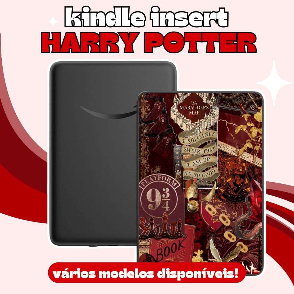 Kindle Insert Harry Potter ✨ Holográficos | Sonserina Grifinória Lufa-Lufa  | Produto literário