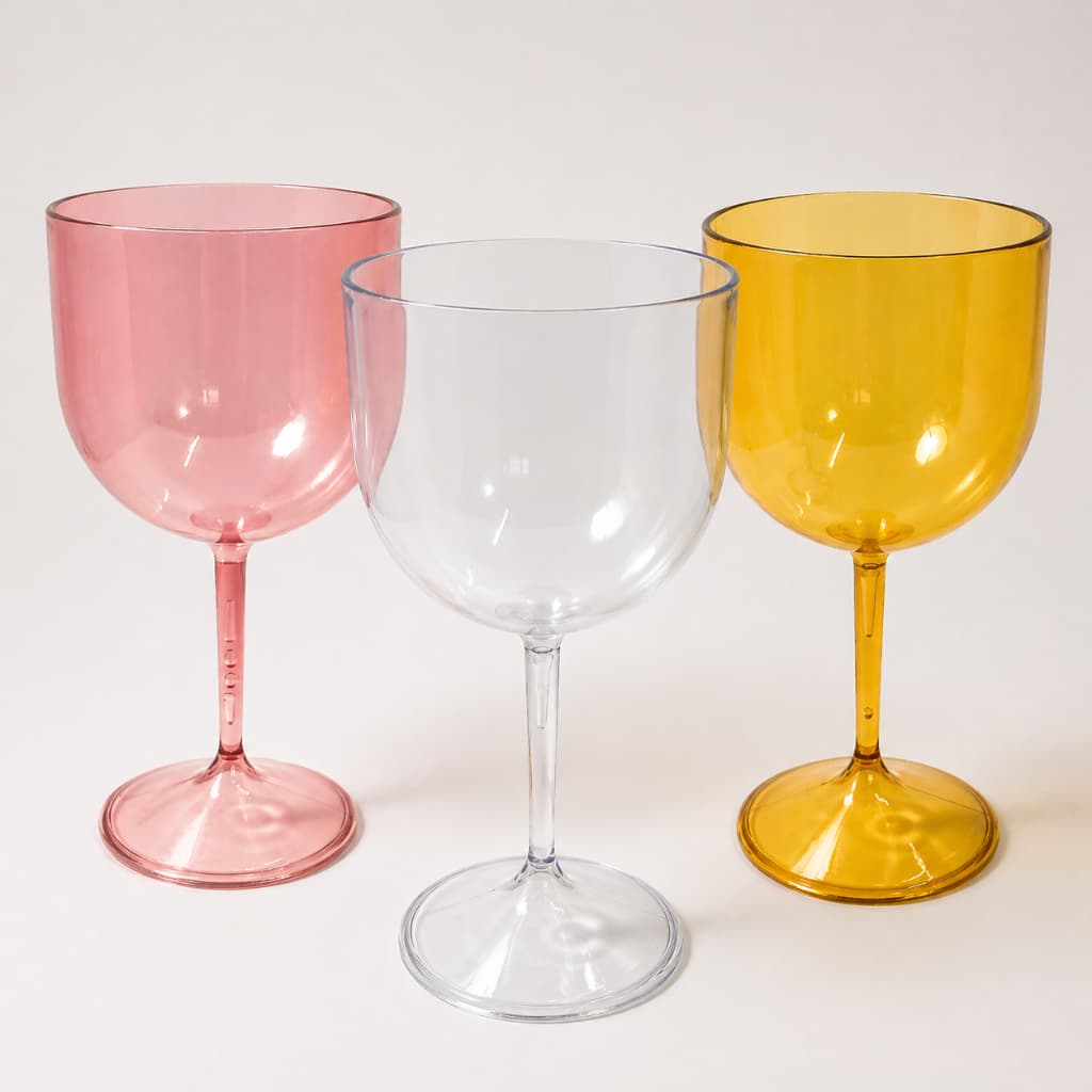 Kit 12 Taças Gin 450ml Acrílico Cristal Mini Gin Premium Resistente Bebida Drink Chá Festas Comemoração Lembrancinha