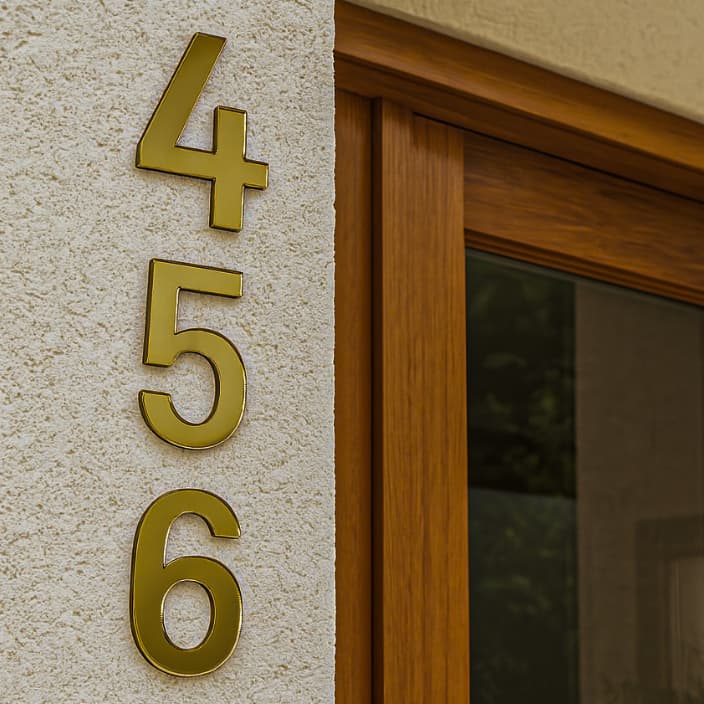 Kit Números Residencial Para Casa Entrada Acrílico Espelhado Estilo Moderno