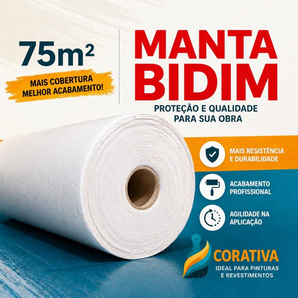 VP50 Manta Bidim 75m² Laje Telhado Solo Impermeabilização Construção Rolo Geotextil VP50 Telhado