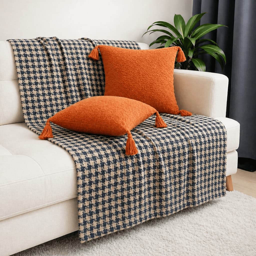 Manta De Sofá Grande 240x180cm Decorativa Para Cama Poltrona Confortável Macia Lavável Multiuso Premium
