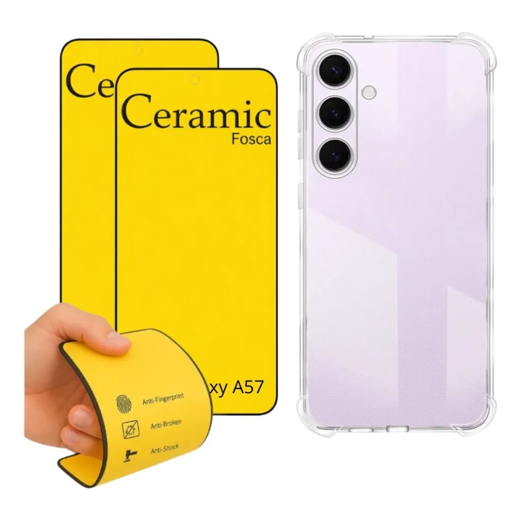 Kit Capinha + 2 Película Cerâmica Fosca 9d Para Galaxy A57