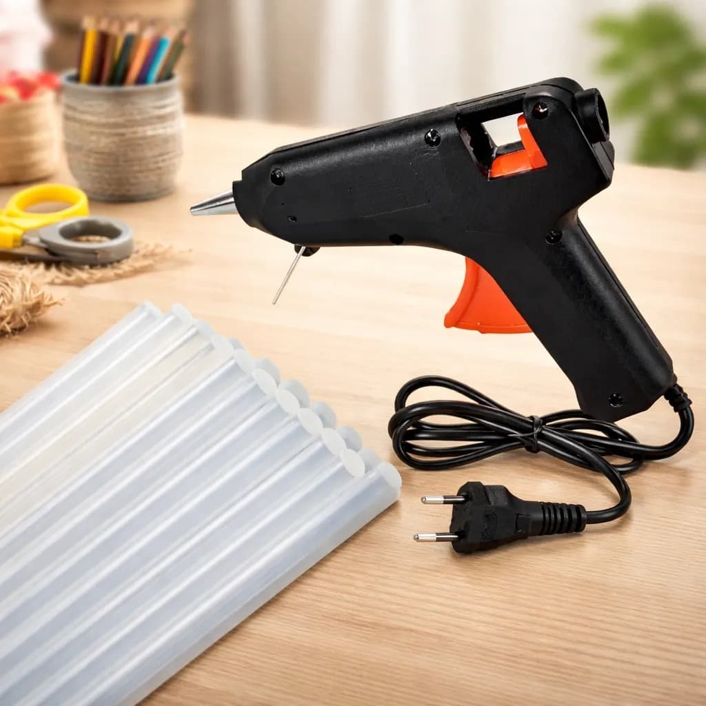 Kit Pistola De Cola Quente Bivolt 20w Bastões De Cola Revolver (110v e 220v) Com 5/10/20 Bastão De Cola
