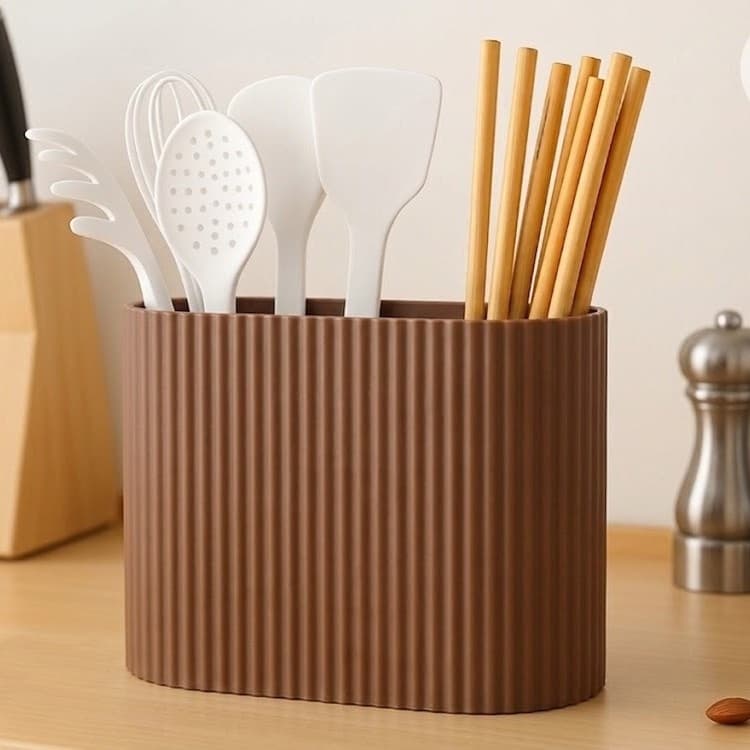 Organizador de Cozinha Porta Utensílios Canelado Para Colheres Espátulas Talheres e Hashi