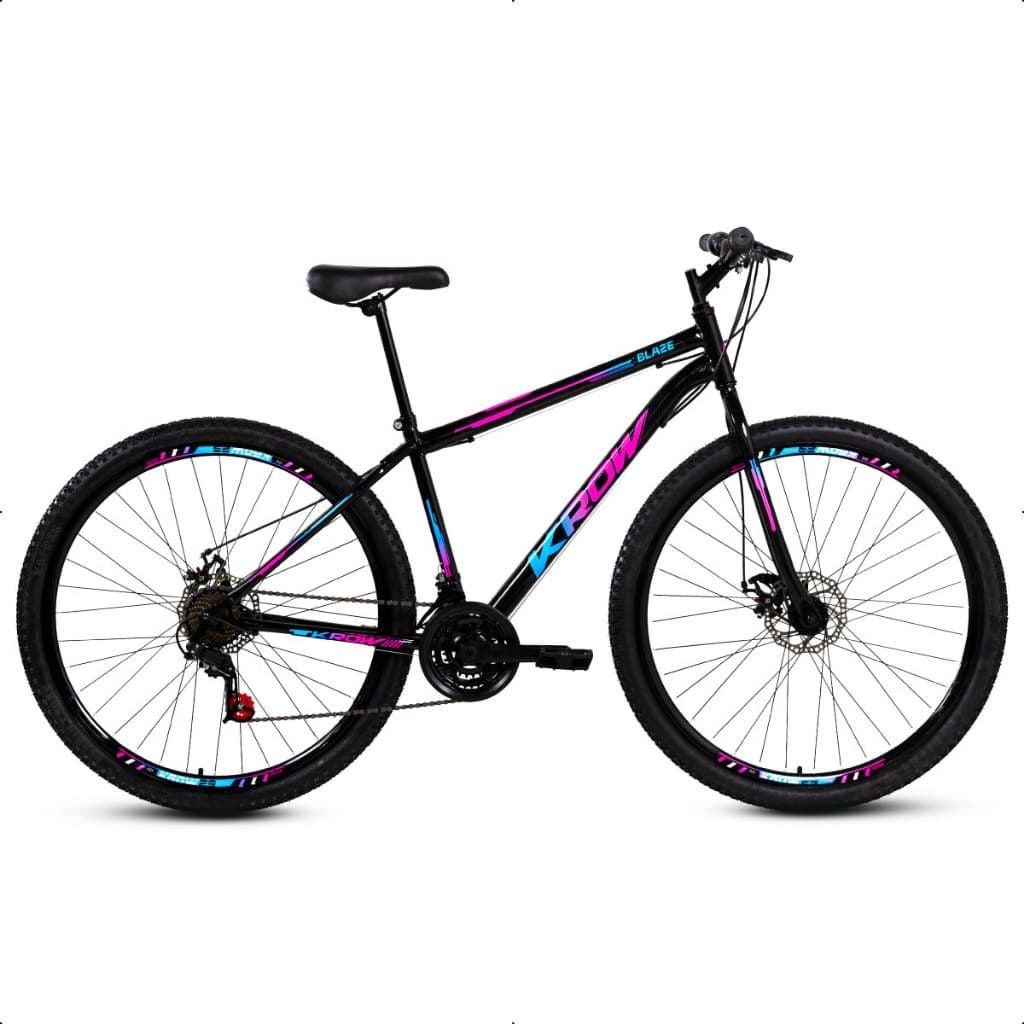 Bicicleta Aro 29 Aço Carbono Freios A Disco 21 Marchas Krow Bikes Para o dia a Dia Passeio