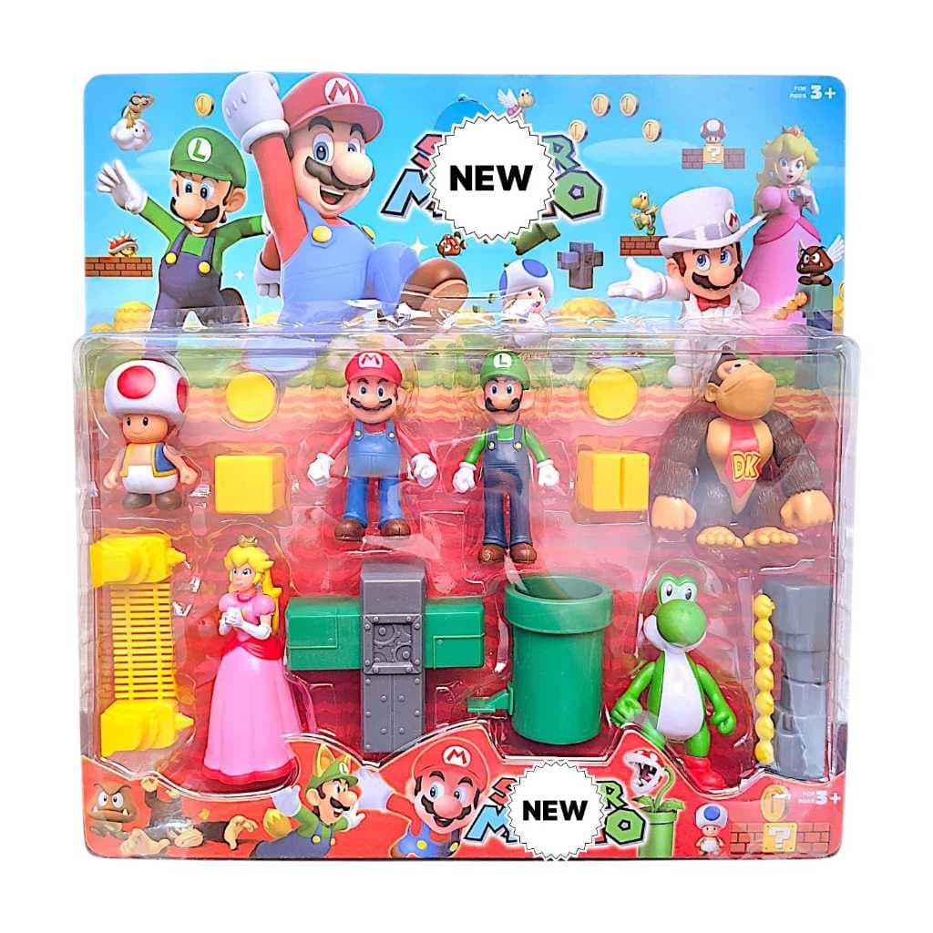 Kit Bonecos Mario World Personagens + Acessórios Divertidos